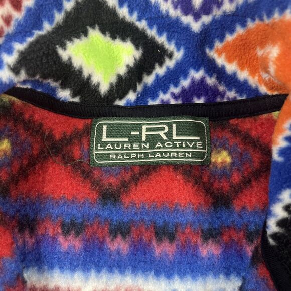 Lauren Ralph Lauren Active Vest Womens Small Aztec Rainbow Fleece Outdoors Color - Picture 3 of 12